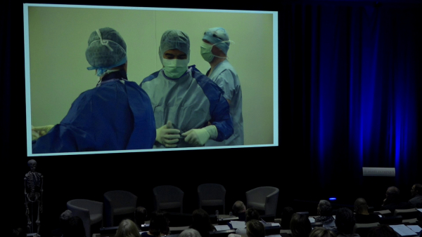 Hip arthroscopy and repair of a lesion of the acetabular labrum